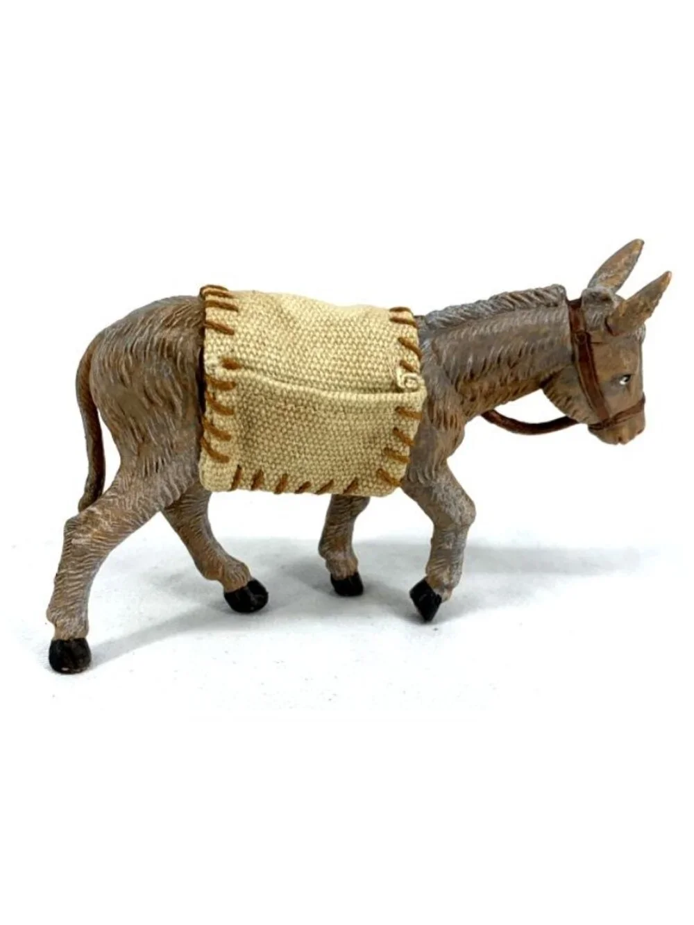 Fontanini Mary's Donkey with Cloth Saddle Blanket and Trough Lot of 2 4.5